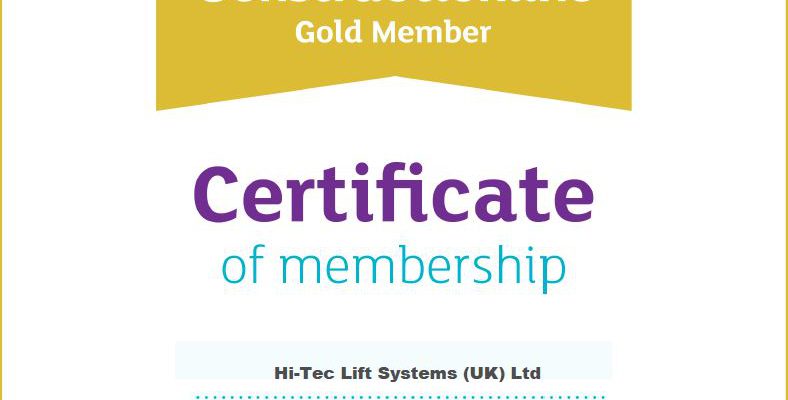 Constructionline Gold status for Hi-Tec Lifts